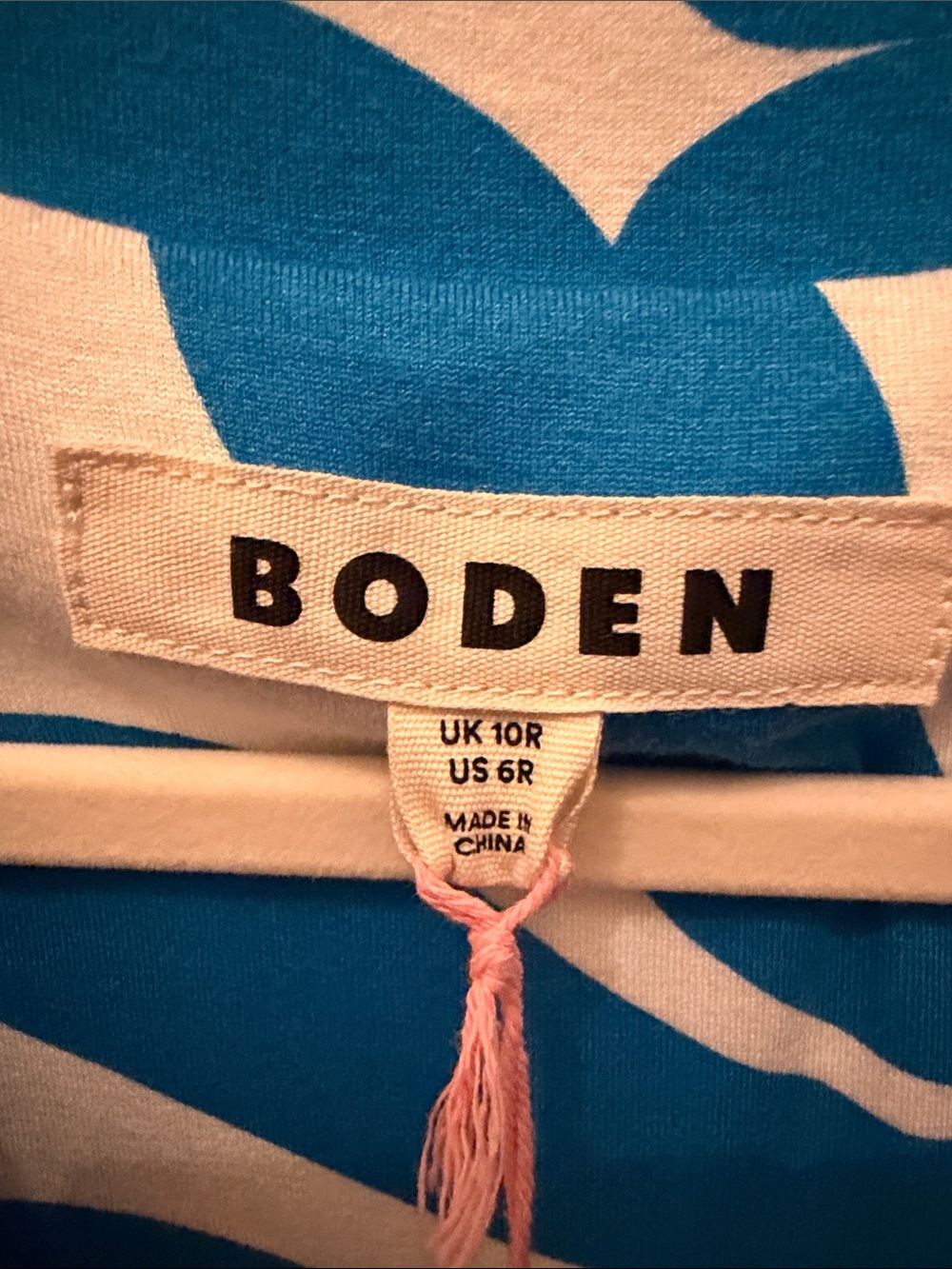 Boden White and Bright Blue Printed Maxi Dress - Picture 4 of 4